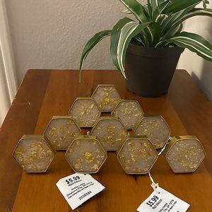 Hexagonal Gold and Cream Drawer Pulls